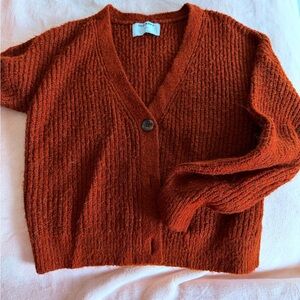 Old Navy Burnt Orange V-Neck Button-Front Cardigan